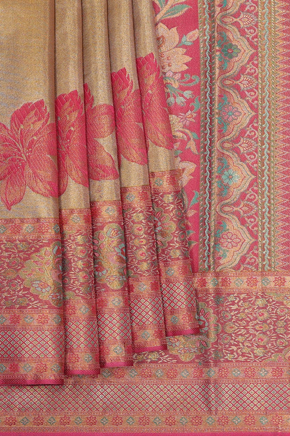 Image of Kanchipattu Gold Tissue Brocade Saree
